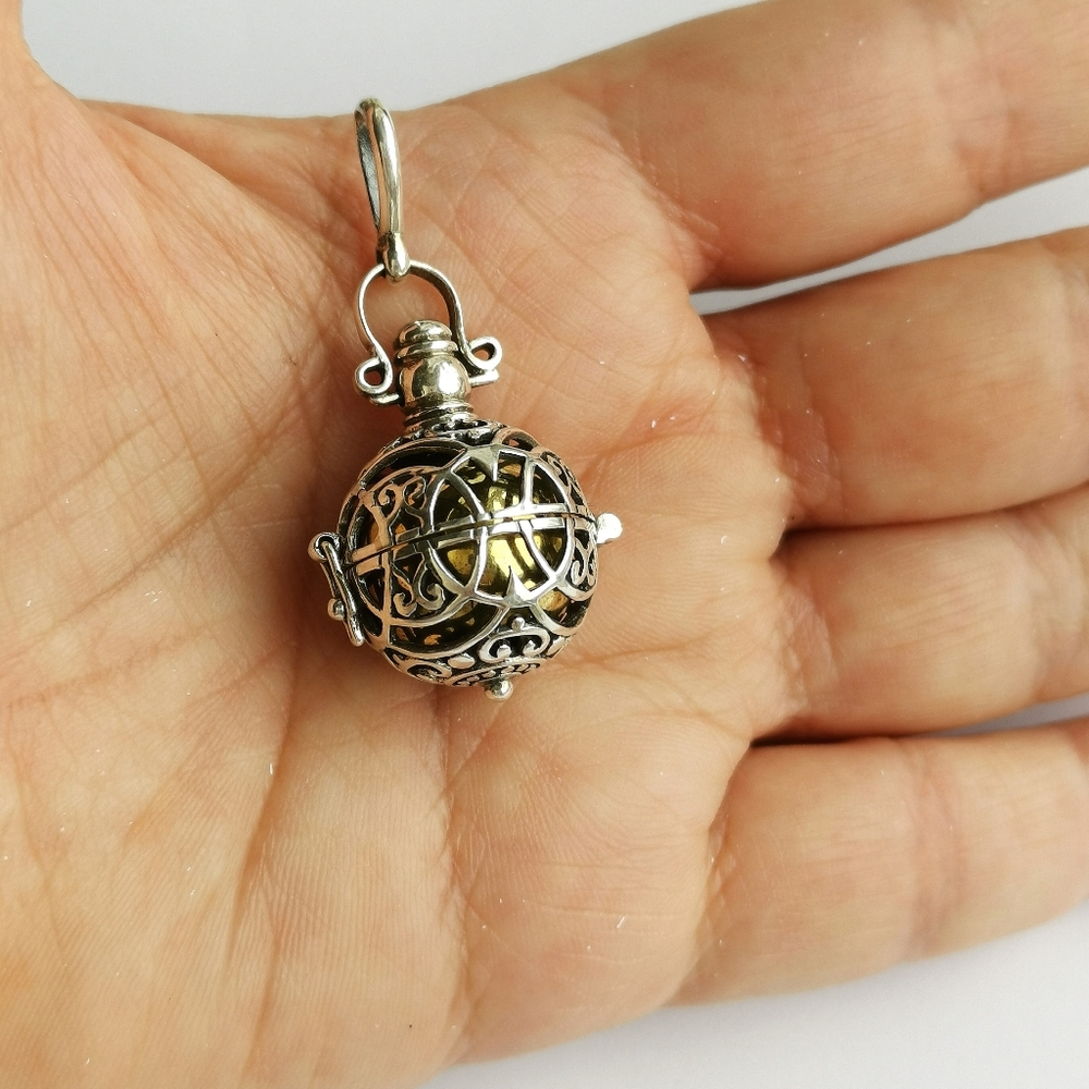 Sterling Silver harmony ball locket pendant Meditation Scent - Picture 5 of 9